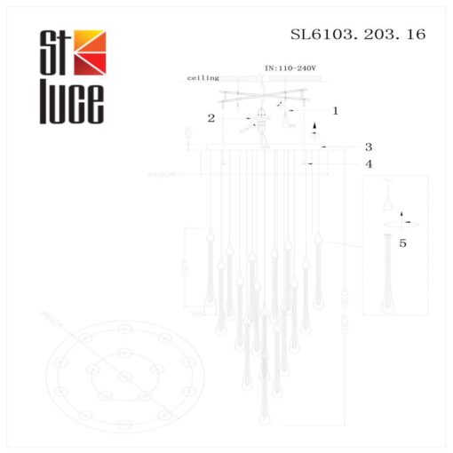 Подвесная светодиодная люстра ST Luce Faenza SL6103.203.16