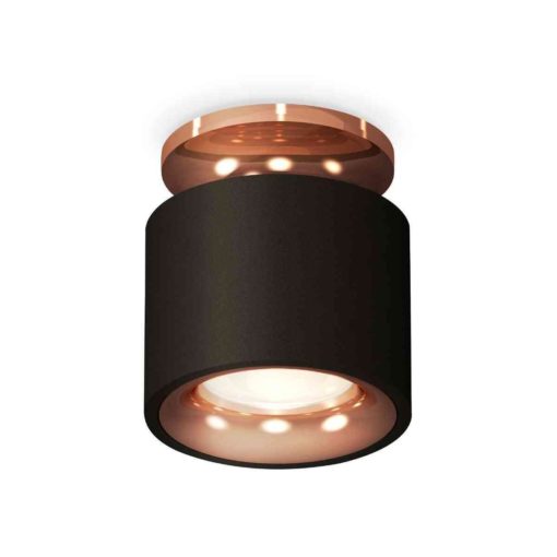 Комплект накладного светильника Ambrella light Techno Spot XS7511141 SBK/PPG черный песок/золото розовое полированное (N7930, C7511, N7015)