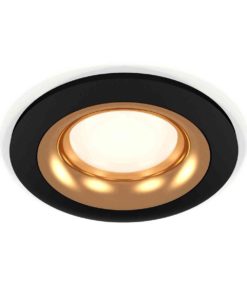 Комплект встраиваемого светильника Ambrella light Techno Spot XC7622005 SBK/PYG черный песок/золото желтое полированное (C7622, N7014)