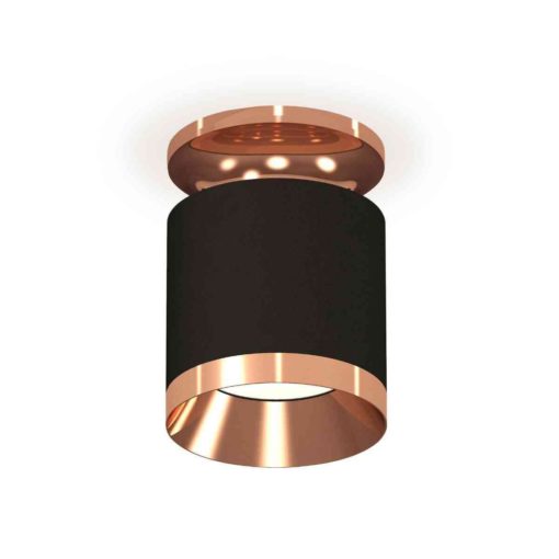Комплект накладного светильника Ambrella light Techno Spot XS7402121 SBK/PPG черный песок/золото розовое полированное (N7930, C7402, N7035)