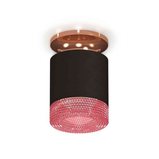 Комплект накладного светильника Ambrella light Techno Spot XS7402123 SBK/PPG черный песок/золото розовое полированное (N7930, C7402, N7193)