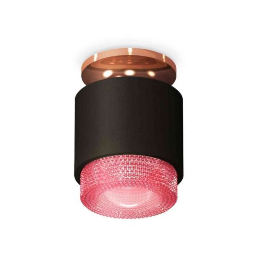 Комплект накладного светильника Ambrella light Techno Spot XS7511142 SBK/PPG/PI черный песок/золото розовое полированное/розовый (N7930,C7511,N7193)