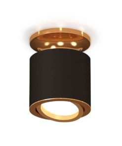 Комплект накладного светильника Ambrella light Techno Spot XS7402100 SBK/PYG черный песок/золото желтое полированное (N7929, C7402, N7004)