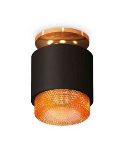 Комплект накладного светильника Ambrella light Techno Spot XS7511122 SBK/PYG/CF черный песок/золото желтое полированное/кофе (N7929, C7511, N7195)