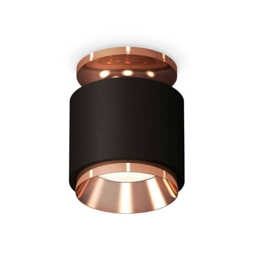 Комплект накладного светильника Ambrella light Techno Spot XS7511140 SBK/PPG черный песок/золото розовое полированное (N7930, C7511, N7035)