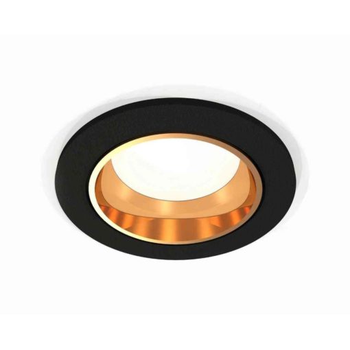 Комплект встраиваемого светильника Ambrella light Techno Spot XC6513004 SBK/PYG черный песок/золото желтое полированное (C6513, N6113)