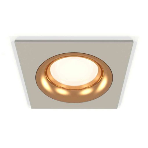 Комплект встраиваемого светильника Ambrella light Techno Spot XC7633005 SGR/PYG серый песок/золото желтое полированное (C7633, N7014)