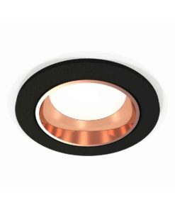 Комплект встраиваемого светильника Ambrella light Techno Spot XC6513005 SBK/PPG черный песок/золото розовое полированное (C6513, N6114)