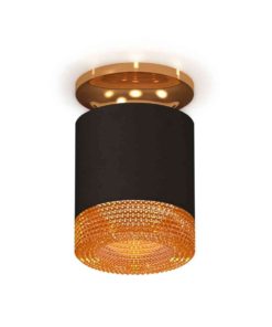 Комплект накладного светильника Ambrella light Techno Spot XS7402103 SBK/PYG/CF черный песок/золото желтое полированное/кофе (N7929, C7402, N7195)