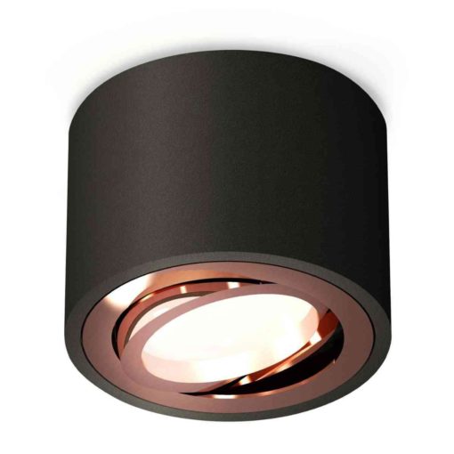 Комплект накладного светильника Ambrella light Techno Spot XS7511005 SBK/PPG черный песок/золото розовое полированное (C7511, N7005)