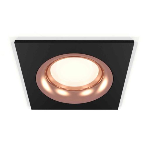 Комплект встраиваемого светильника Ambrella light Techno Spot XC7632006 SBK/PPG черный песок/золото розовое полированное (C7632, N7015)