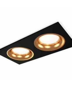 Комплект встраиваемого светильника Ambrella light Techno Spot XC7636005 SBK/PYG черный песок/золото желтое полированное (C7636, N7014)