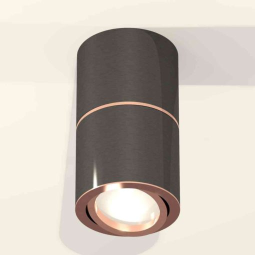 Комплект накладного светильника Ambrella light Techno Spot XS7403100 DCH/PPG черный хром/золото розовое полированное (C7403, A2073, C7403, N7005)