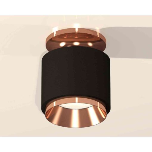 Комплект накладного светильника Ambrella light Techno Spot XS7511140 SBK/PPG черный песок/золото розовое полированное (N7930, C7511, N7035)