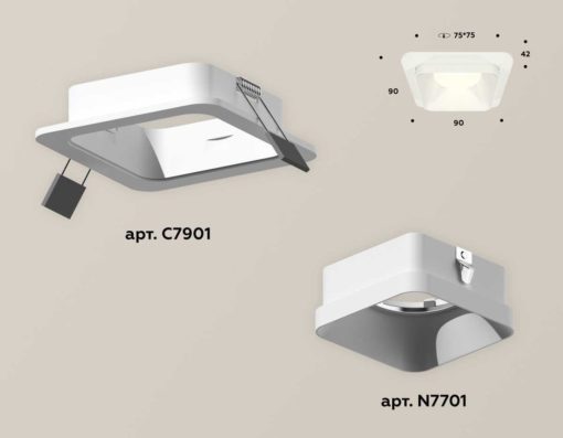 Комплект встраиваемого светильника Ambrella light Techno Spot XC (C7901, N7701) XC7901001