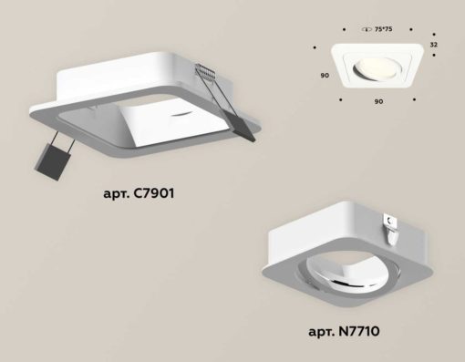 Комплект встраиваемого светильника Ambrella light Techno Spot XC (C7901, N7710) XC7901010