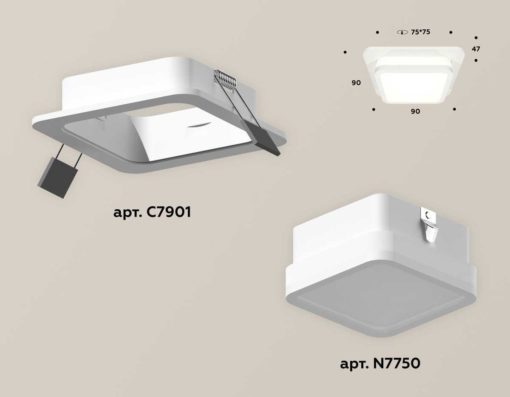 Комплект встраиваемого светильника Ambrella light Techno Spot XC (C7901, N7750) XC7901012
