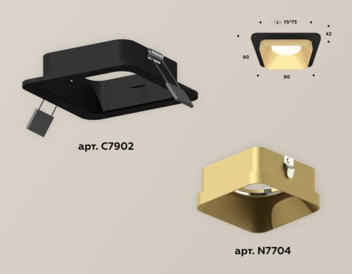 Комплект встраиваемого светильника Ambrella light Techno Spot XC (C7902, N7704) XC7902004