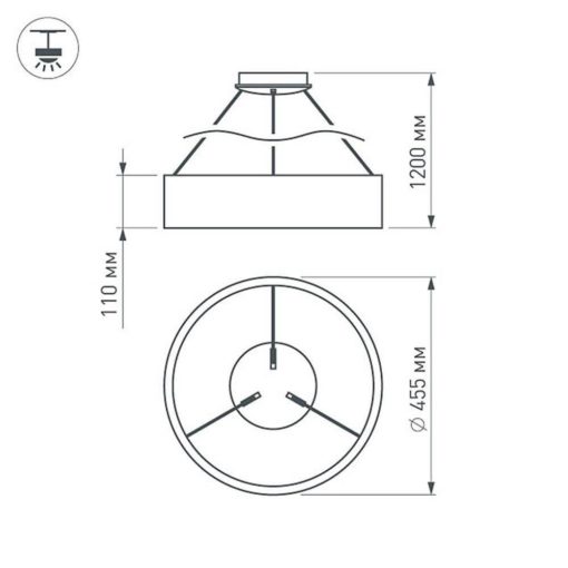 Подвесной светодиодный светильник Arlight SP-Tor-Ring-Hang-R460-33W Warm3000 022146(1)