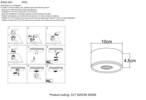 Потолочный светодиодный светильник Crystal Lux CLT 525C95 GO 4000K