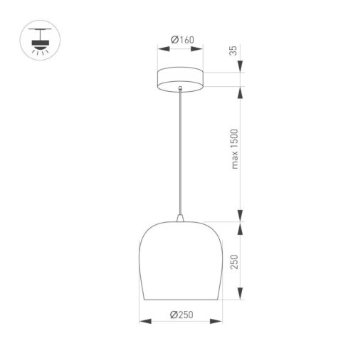 Подвесной светодиодный светильник Arlight SP-PEONY-HANG-R250-15W Warm3000 039550