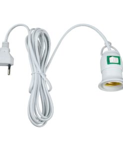 Патрон подвесной с выключателем и штепсельной вилкой Uniel DLC-P-T50B/E27 2M White UL-00007434
