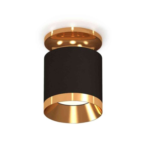 Комплект накладного светильника Ambrella light Techno Spot XS7402101 SBK/PYG черный песок/золото желтое полированное (N7929, C7402, N7034)