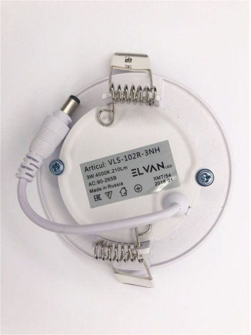 Встраиваемый светодиодный светильник Elvan VLS-102R-3W-NH-Wh